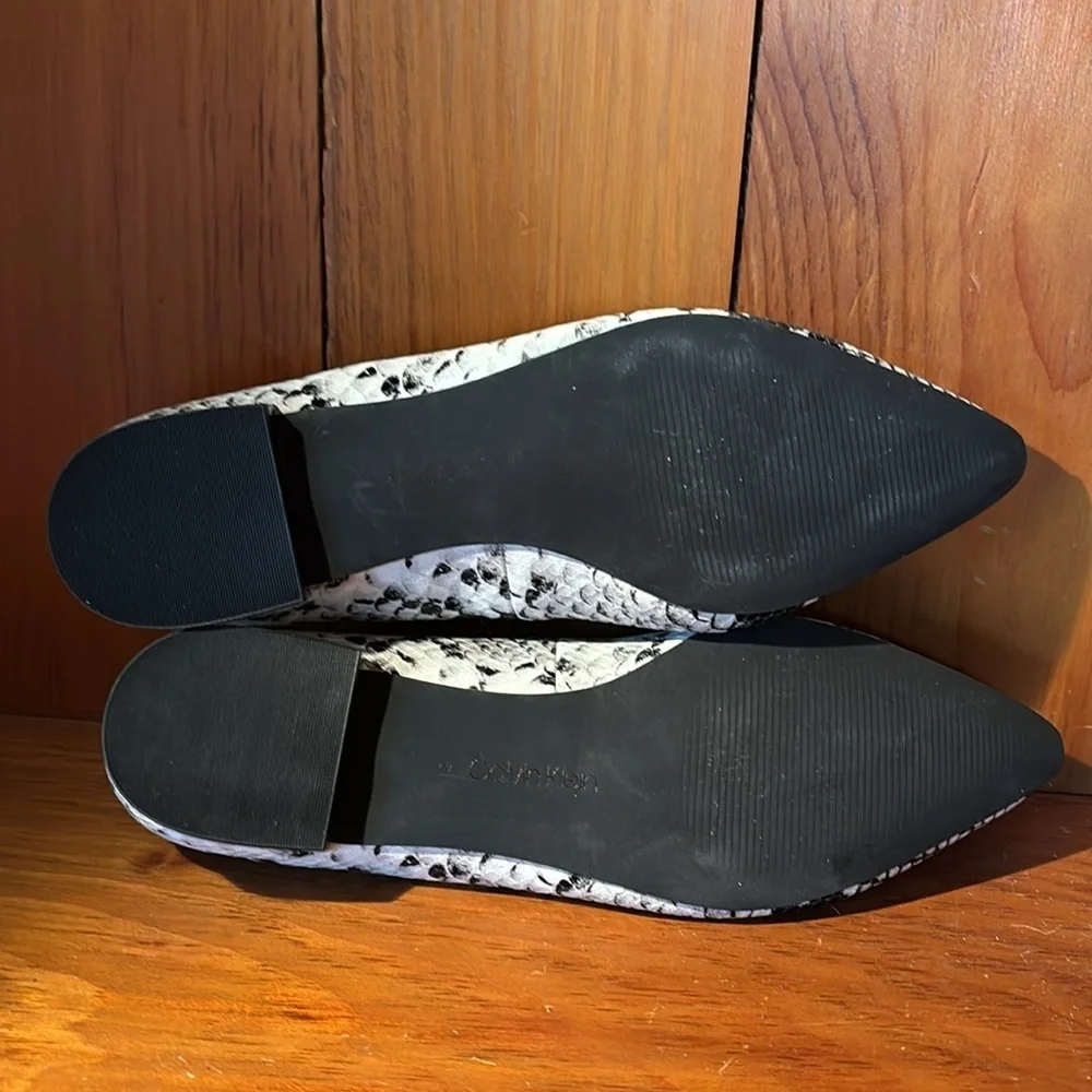 Calvin Klein Emerin Snake Print Leather Dressy Ballet Flats size 8 - Picture 8 of 9
